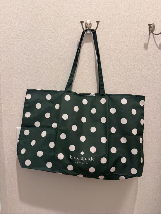 kate spade Handbags - Kate Spade Green and White Polka Dot Tote Bag
